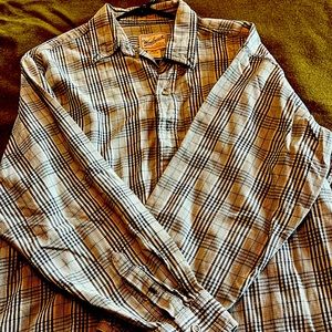 Woolrich flannel shirt. Tan plaid XL.